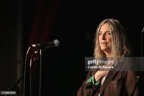 Patti Smith performs at the Everest Awakening: A Prayer for Nepal and Beyond Benefit show at City Winery on May 17, 2015 in New York City.