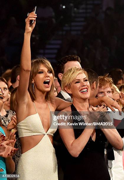 Musician Taylor Swift and actress Molly Ringwald attend the 2015 Billboard Music Awards at MGM Grand Garden Arena on May 17, 2015 in Las Vegas,...