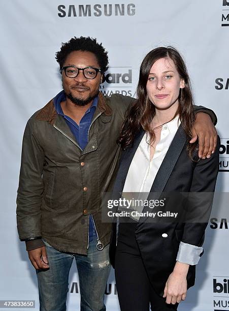 Theo Spielberg and Sasha Spielberg of the band Wardell attend Samsung Home Appliances Hosts Billboard Music Awards Viewing Party at the London Hotel...