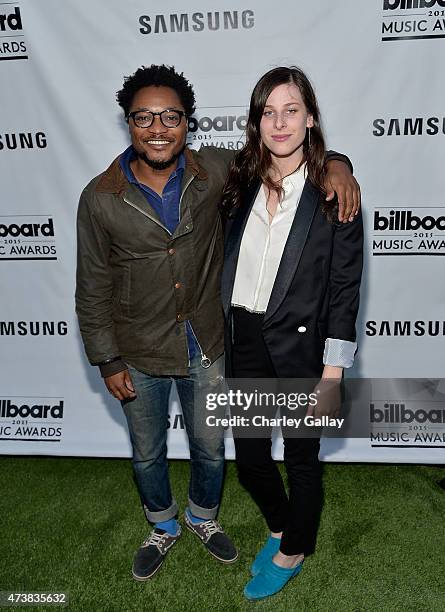 Theo Spielberg and Sasha Spielberg of the band Wardell attend Samsung Home Appliances Hosts Billboard Music Awards Viewing Party at the London Hotel...