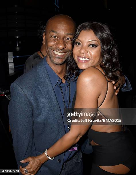 President of Programming Stephen Hill and actress Taraji P. Henson attend the 2015 Billboard Music Awards at MGM Grand Garden Arena on May 17, 2015...