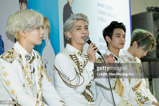 Jonghyun of South Korean boy band SHINee attends the 'SHINee World IV' press conference on May 17, 2015 in Seoul, South Korea.