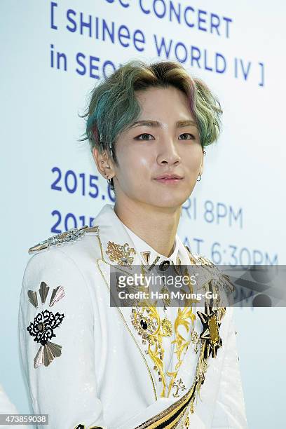Key of South Korean boy band SHINee attends the 'SHINee World IV' press conference on May 17, 2015 in Seoul, South Korea.