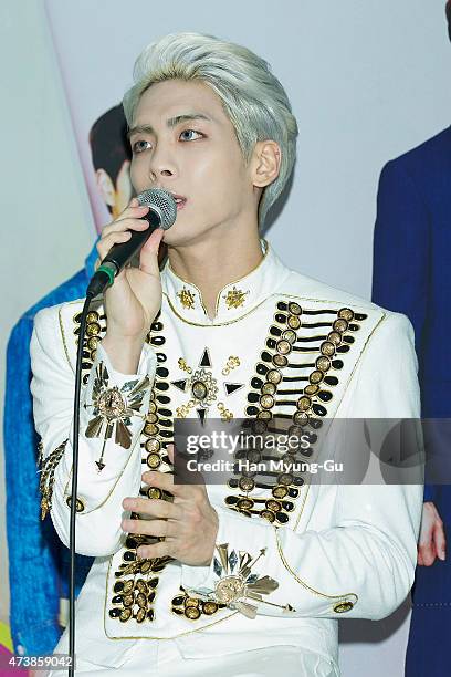 Jonghyun of South Korean boy band SHINee attends the 'SHINee World IV' press conference on May 17, 2015 in Seoul, South Korea.