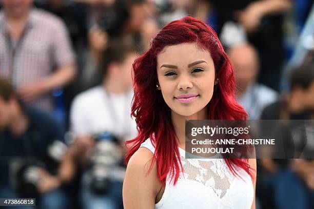 Mexican actress Leidi Gutierrez poses during a photocall for the film "Las Elegidas" at the 68th Cannes Film Festival in Cannes, southeastern France,...