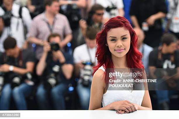 Mexican actress Leidi Gutierrez poses during a photocall for the film "Las Elegidas" at the 68th Cannes Film Festival in Cannes, southeastern France,...