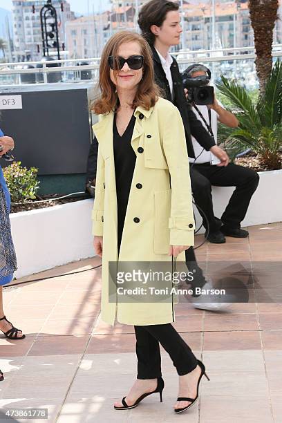 Isabelle Huppert attends the "Asphalte - Macadam Story" photocall during the 68th annual Cannes Film Festival on May 18, 2015 in Cannes, France.