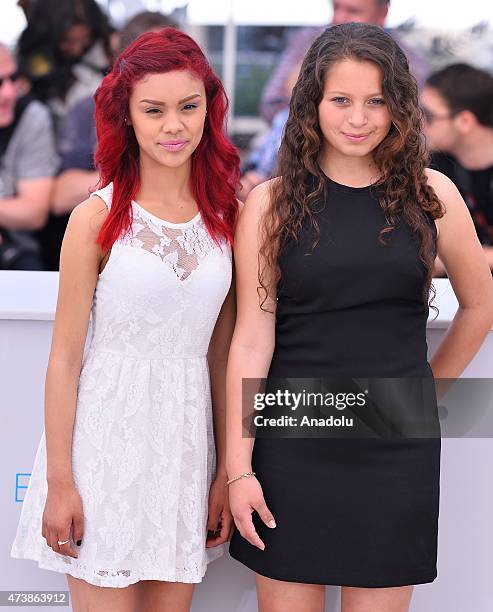 Mexican actress Nancy Talamantes and Mexican actress Leidi Gutierrez pose during the photocall for the film 'Las Elegidas ' at the 68th Cannes...