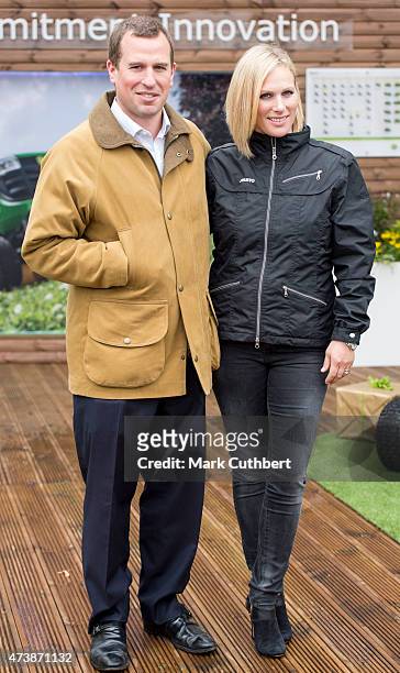 Zara Phillips and Peter Phillips visit the annual Chelsea Flower show at Royal Hospital Chelsea on May 18, 2015 in London, England.