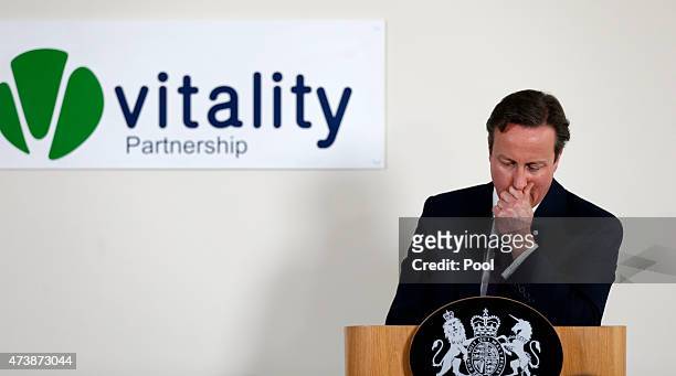 Prime Minister David Cameron delivers a keynote speech on May 18, 2015 in Birmingham, England. David Cameron renewed his pre-election vow to boost...