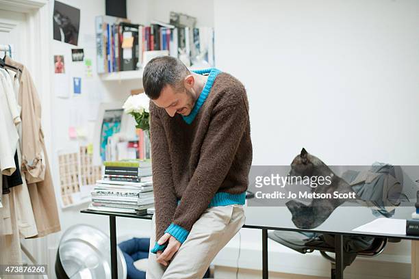 Fashion designer Jonathan Saunders is photographed on April 2, 2012 in London, England.
