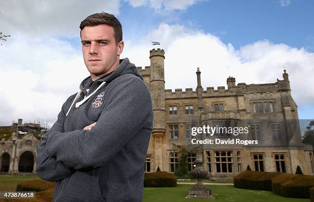 George Ford, the Bath standoff, poses during the Bath media session held at Farleigh House on May 18, 2015 in Bath, England.