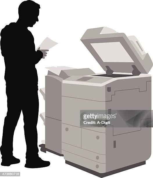 stockillustraties, clipart, cartoons en iconen met office photocopier - copying