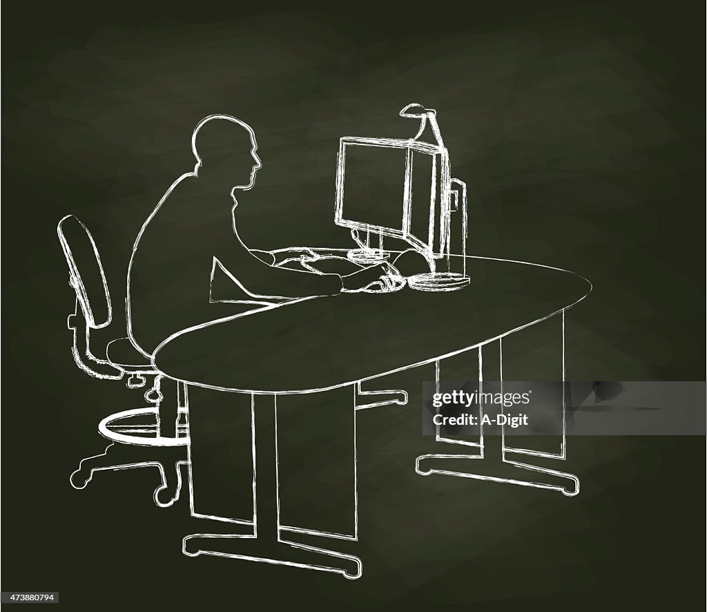 Chalk Computer Desk High-Res Vector Graphic - Getty Images