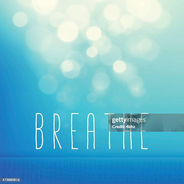 stockillustraties, clipart, cartoons en iconen met breathe stock vector background word blue sky text alphabet - inhaling