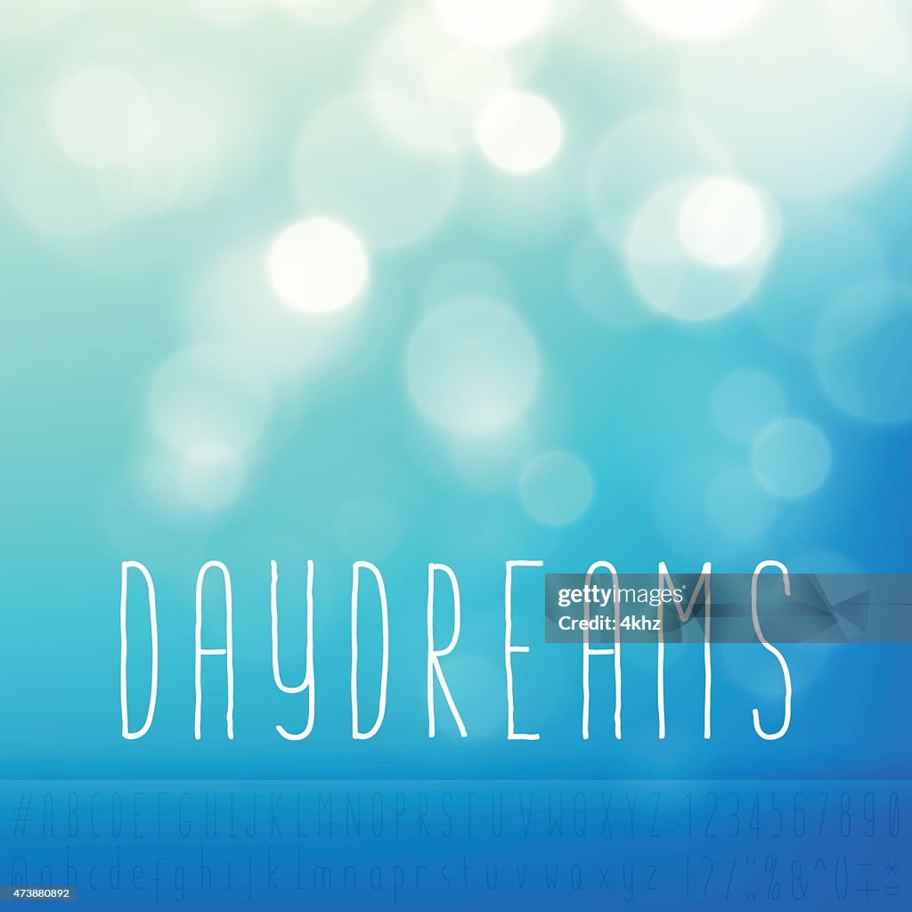 Daydreams Stock Vector Background Word Blue Sky Text Alphabet