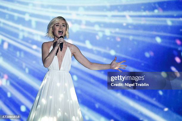 Polina Gagarina of Russia performs during a rehearsal of the first Semin Final on May 18, 2015 in Vienna, Austria. The final of the Eurovision Song...