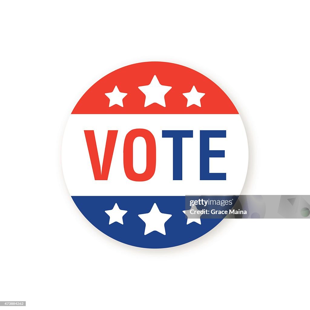 Vote Badge Illustration Vector High-Res Vector Graphic - Getty Images