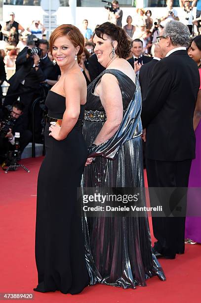 Actress Amy Poehler and Actress Phyllis Smith attend the "Inside Out" Premiere during the 68th annual Cannes Film Festival on May 18, 2015 in Cannes,...