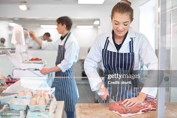 butcher's shop - butcher stock pictures, royalty-free photos & images