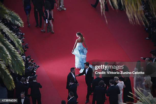 Nina Agdal attends the Premiere of 'Inside Out' during the 68th annual Cannes Film Festival on May 18, 2015 in Cannes, France.
