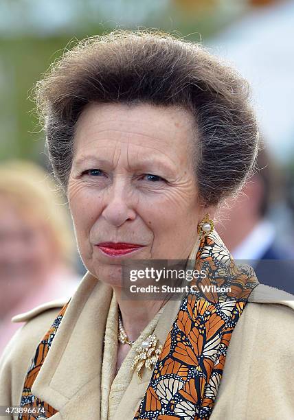 Princess Anne, the Princess Royal attends the annual Chelsea Flower show at Royal Hospital Chelsea on May 18, 2015 in London, England.