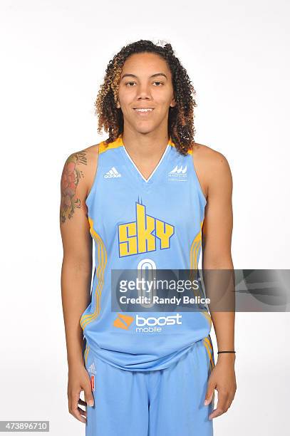 Courtney Clements of the Chicago Sky poses for her headshot during the 2015 Chicago Sky Media Day, on May 18, 2015 at the Sachs Recreation Center in...