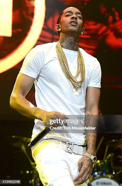 Nipsey Hussle performs during Power 106's Powerhouse 2015 at Honda Center on May 16, 2015 in Anaheim, California.