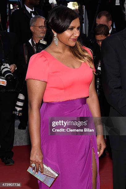 Actress Mindy Kaling attends the Premiere of "Inside Out" during the 68th annual Cannes Film Festival on May 18, 2015 in Cannes, France.