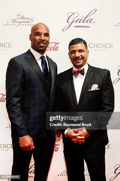 Chicago Bears football player Matt Forte and Dr. Steve Perry attends the 2015 Steve and Marjorie Harvey Foundation Gala at the Hilton Chicago on May...