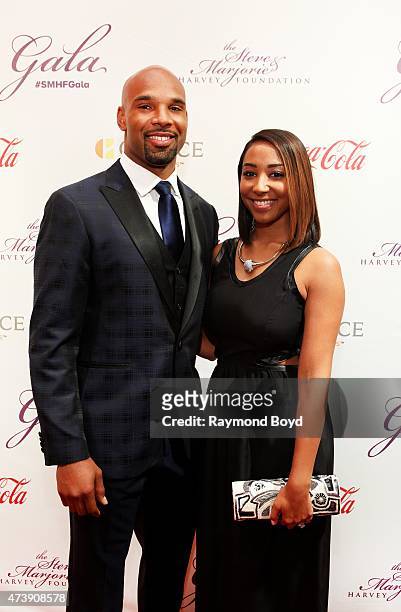 Chicago Bears football player Matt Forte and his wife Danielle attends the 2015 Steve and Marjorie Harvey Foundation Gala at the Hilton Chicago on...