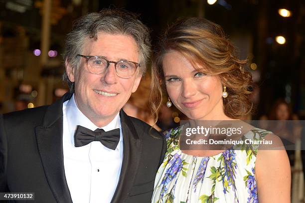 Gabriel Byrne and Hannah Beth King leave the "Louder Than Bombs" Premiere during the 68th annual Cannes Film Festival on May 18, 2015 in Cannes,...