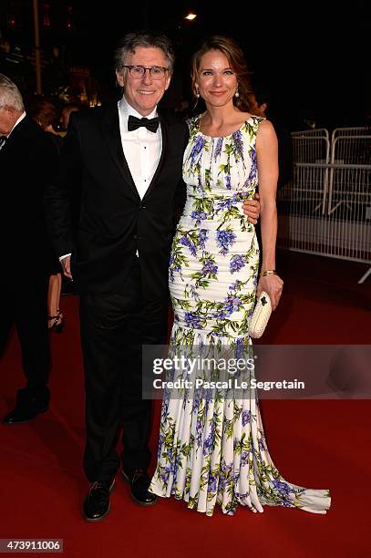 Gabriel Byrne and Hannah Beth King leave the the Premiere of "Louder Than Bombs" during the 68th annual Cannes Film Festival on May 18, 2015 in...