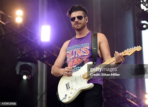 Guitarist Mark Pellizzer of Magic! performs during Rock in Rio USA at the MGM Resorts Festival Grounds on May 16, 2015 in Las Vegas, Nevada.
