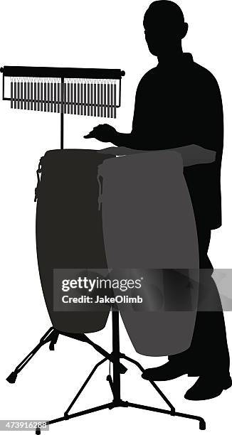 bongo player silhouette - reggae stock illustrations