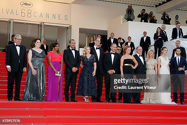 Actors Lewis Black, Phyllis Smith, Mindy Kaling, Gilles Lellouche and Marilou Berry, director Pete Docter, producer Jonas Rivera, co-director and...