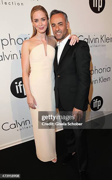 Emily Blunt and Women's Creative Director of Calvin Klein Collection Francisco Costa attend IFP, Calvin Klein Collection & euphoria Calvin Klein...