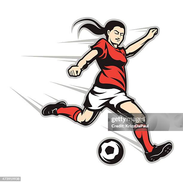 striker - women's soccer stock illustrations