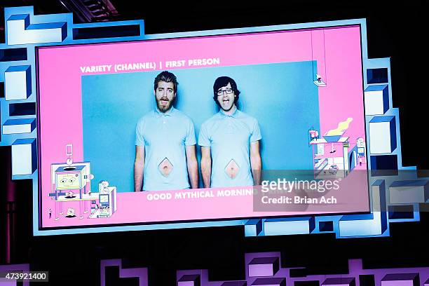 View of the stage at the 19th Annual Webby Awards on May 18, 2015 in New York City.
