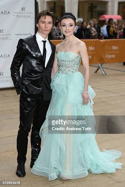 Alums Maxim Beloserkovsky and Irina Dvorovenko attend the American Ballet Theatre's 75th Anniversary Diamond Jubilee Spring Gala at The Metropolitan...