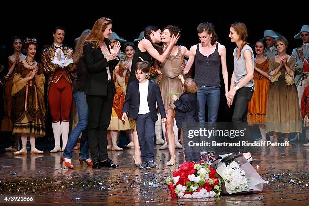 Star Dancer Aurelie Dupont, her sons Jacques and Georges, Star Dancer Agnes Letestu and the dancers attend Star Dancer Aurelie Dupont says goodbye to...