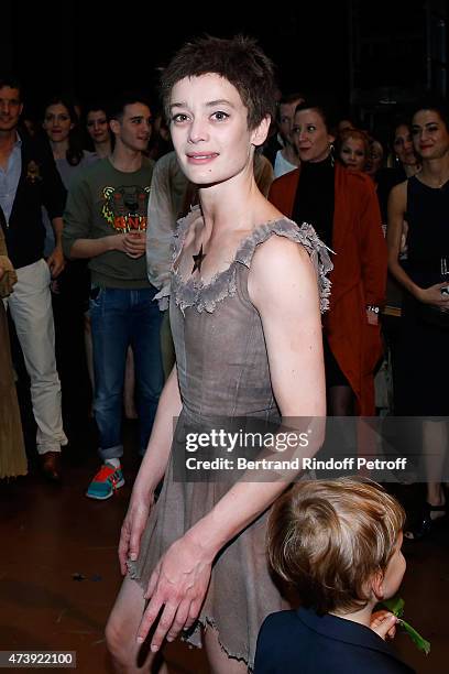 Star Dancer Aurelie Dupont says goodbye to the Paris Opera performing in "L'histoire de Manon" at Opera Garnier on May 18, 2015 in Paris, France.