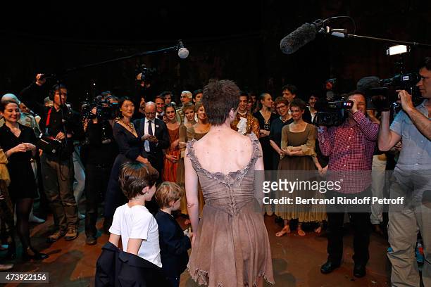 Star Dancer Aurelie Dupont, her sons Jacques and Georges, French minister of Culture and Communication Fleur Pellerin and the dancers attend Star...