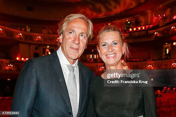 Christoph Gottschalk and his sister Raphaela Gottschalk attend 'Herbstblond - Gottschalks grosse Geburtstagsparty' TV Show on May 18, 2015 in Berlin,...