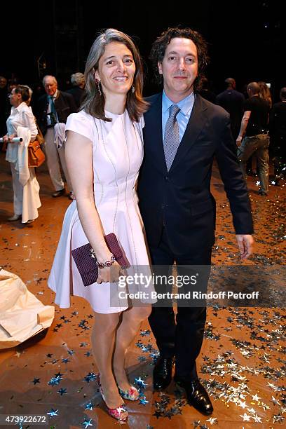 Actor Guillaumre Gallienne and his wife Amandine Gallienne attend Star Dancer Aurelie Dupont says goodbye to the Paris Opera performing in...