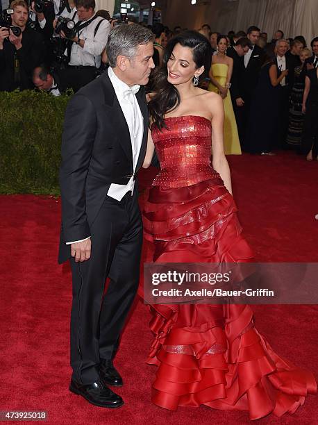 Actor George Clooney and lawyer Amal Clooney attend the 'China: Through The Looking Glass' Costume Institute Benefit Gala at the Metropolitan Museum...