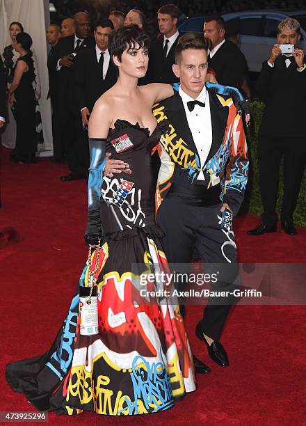 Recording artist Katy Perry and designer Jeremy Scott attend the 'China: Through The Looking Glass' Costume Institute Benefit Gala at the...