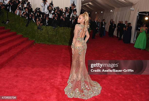 Recording artist Beyonce Knowles attends the 'China: Through The Looking Glass' Costume Institute Benefit Gala at the Metropolitan Museum of Art on...
