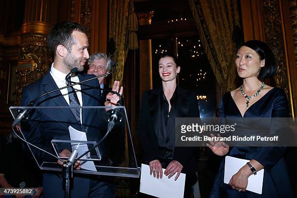 Paris National Opera dance director Benjamin Millepied, Director of the National Opera Stephane Lissner, Star Dancer Aurelie Dupont and French...