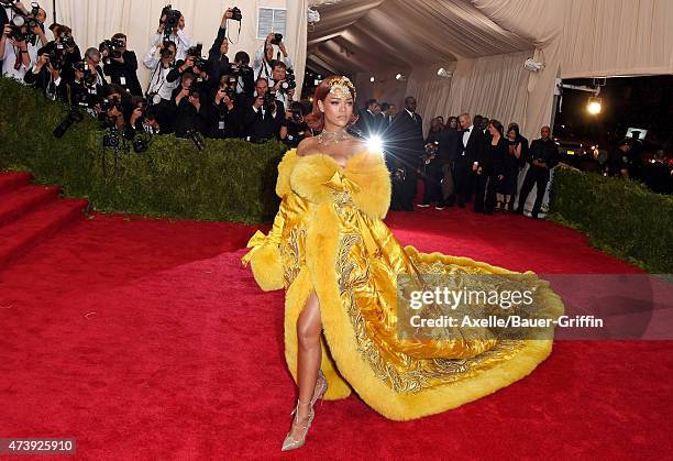 Recording artist Rihanna attends the 'China: Through The Looking Glass' Costume Institute Benefit Gala at the Metropolitan Museum of Art on May 4,...